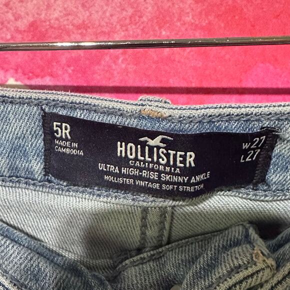 Hollister Ultra High Rise Skinny Ankle Straight Leg Size W27 L27 Vintage Stretch - Picture 3 of 4